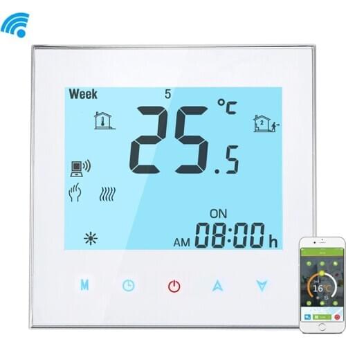 WiFi Thermostat Smart Thermostat Electric Floor Heating/Boiler Temperature Remote Control Alexa Google Home Programmable white