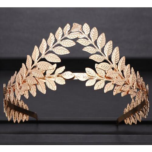 Vintage Gold Leaf Headband Crown Tiara Bridal Headpiece Head Jewelry Women Hairband Bridal Wedding Hair Jewelry Accessories