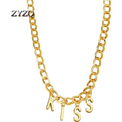ZYZQ Sweet English Letter Name Super Pendant Necklace For Women Alphabet Initial Friend Family Lucky Gift Necklace Jewelry