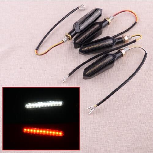 1.5W 0.12A 4pcs Sequential Flowing LED Turn Signal Indicator Lights Brake Lamp Fit for all 12V Motorcycle