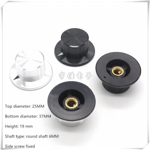 2 Piece 37*19MM aluminum plastic triangle arrow indicating knob potentiometer panel adjustment knob round hole 6MM