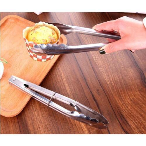 2018 Hot Sale Stainless Steel BBQ Tongs Meat Food Clip Barbecue Tools Kitchen Accessories Cooking Tool Vegetable Clip Clamp Cake