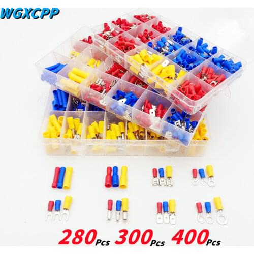 280/300/400Pcs crimping cable connector wiring kit, quick and insulated wire connection shovel, O-fork cold-pressed terminal