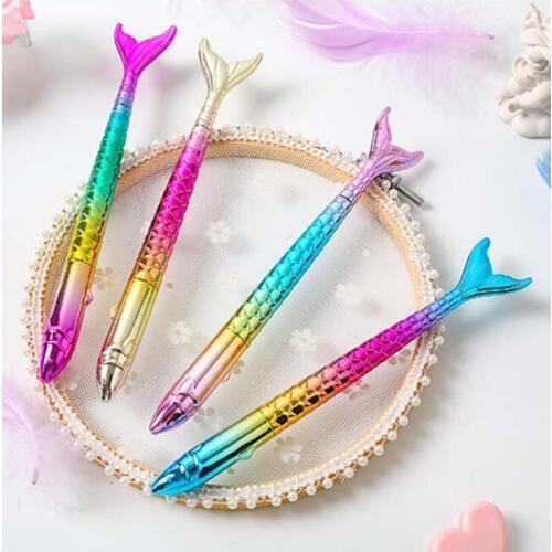 36 pcs/lot Colorful Mermaid Gel Pen Cute Gradient 0.5 mm Black Ink Signature pen office School writing Supplies Stationery gift