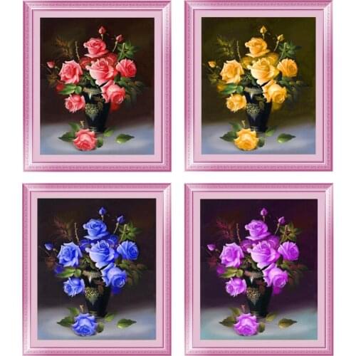 3D DIY Diamond Painting Rose Flower DIY Diamond Embroidery Cross Stitch Square Drill 100% Full Home Decor