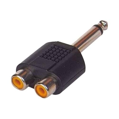 6.3 MM MONO MALE/2 RCA female CONVERTER JACK