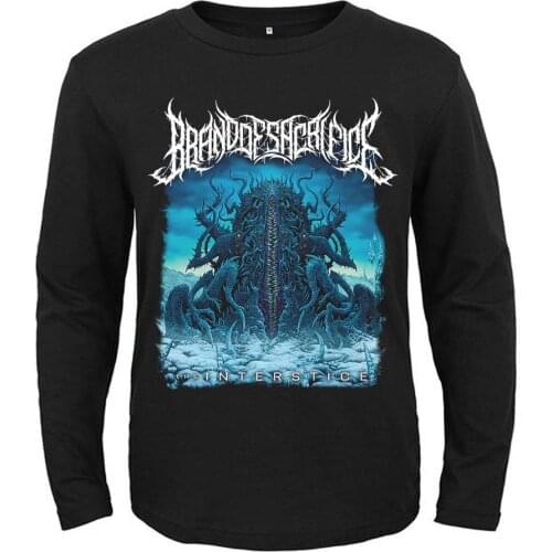 6 Designs Horrible Brand of Sacrifice Death Rock Band Demon Men Women Full Long Sleeves Shirt Metal Black Tee Fitness