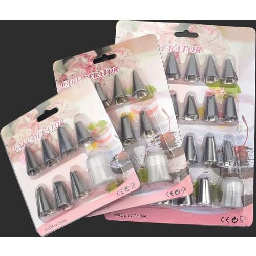 8-12-24 Pcs/Set Icing Piping Cream Stainless Steel Nozzle Pastry Tools Piping Tips Rose Flower Leaf Cake Decorating