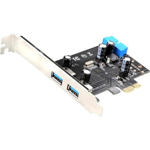 2 Ports 5Gbps USB 3.0 PCI E Hub Card Converter Adapter with 20 Pin Connector