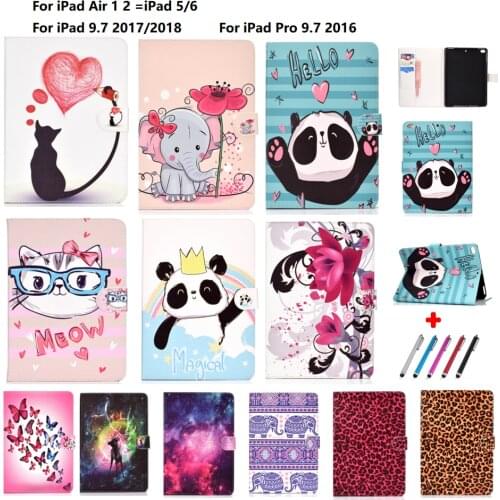 Case for iPad Air 2 Air 1 For ipad 5 6 7 8 9 Painted Stand Cover for iPad 9.7 2018 2017 Shell Caqa For Pro 9.7 2016 Coque Pen