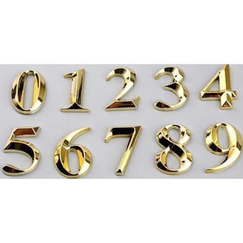 Gate Digits 0 to 9 Plastic Number Tag Numeral Door Plaque House Drawer Sign Plating Hotel Home Drawer Sticker Address Door Label