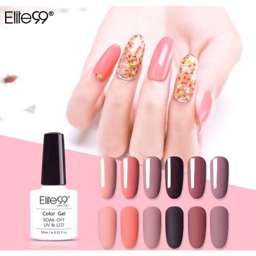 Elite99 10ml Brick Red Color UV Gel Polish Semi Permanent Matte Effect Gel Nail Polish Soak Off Nail Varnish Primer Gel Lacquer