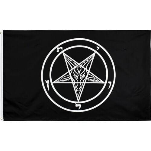 90x150 cm Roman Catholic Church knights Templar pentagram Baphomet flag of Satan