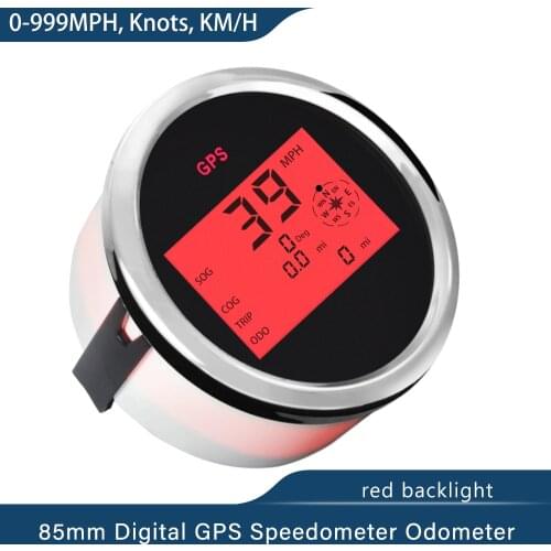 Boat Car 85mm Digital GPS Speedometer Odometer 0-999 knots km/h mph 12V/24V With Backlight Yacht Vessel Motorcycle