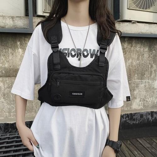 Hip-hop streetwear waist bag ladies chest equipment bag tactical vest unisex casual tactical practical chest bag