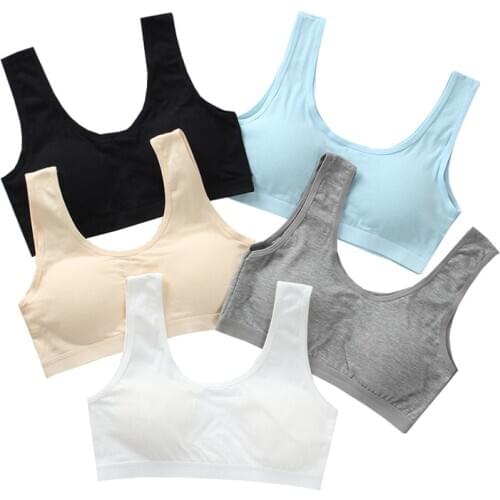 2pc/lot Cotton Kids Bras Wireless Puberty Girls Bra Breathable Training Bras Girls Underwear Children