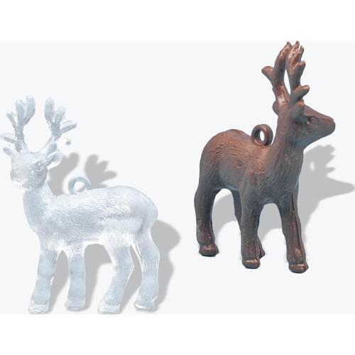 Artificial Mini Deer Doll Garden Home Model Plastic Crafts Statue Home Decoration Childrens Toy Decoration Christmas Pendant