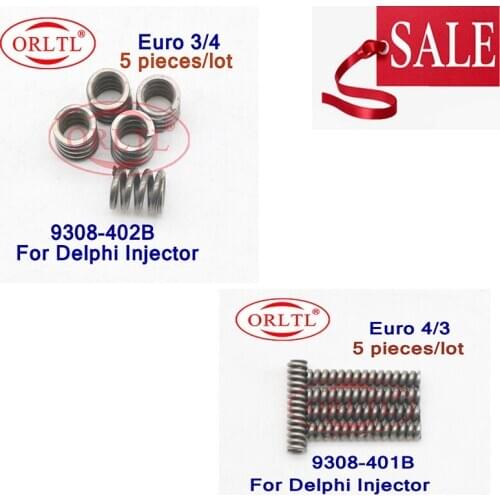 ORLTL Nozzle Control Valve Spring Set 9308-401B 9308-402B Injector Spring 9308401B 9308402B For Delphi EJBR03401D 5pcs/bag