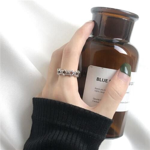 Korean Version Of Temperament 2020 Fashion New Distressed Six-pointed Star Hollow Elegant Opening Ring Womens Clothing