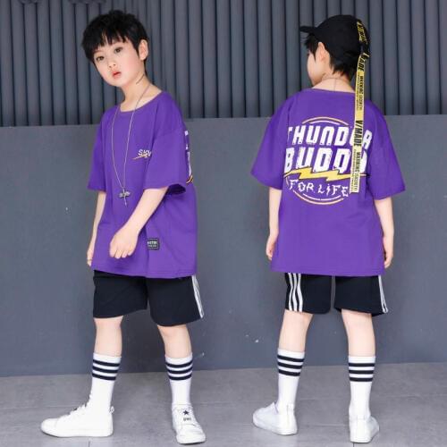 2019 Summer New Design Casual Kids Hip Hop Clothes Unisex Boys Girls hiphop dance T Shirt & Shorts Dancing Club Streetwear
