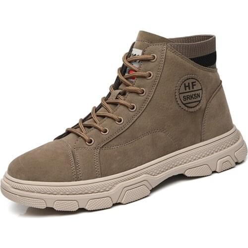 Y186 2021 shoes men origina Autumn Winter Casual Martin Ankle Botas Hombre Outdoor Male lace-up Retro Fashion Tooling boots