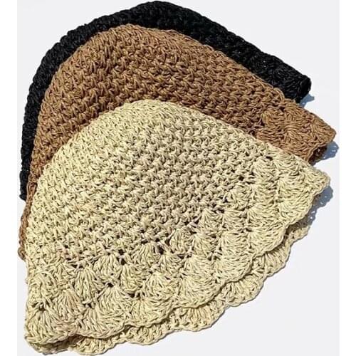 NEW Summer women Holiday Straw Hat Lady Summer Sun Hat Visor cap Panama Style Bucket Cap Beach Hat Outdoor girl cap