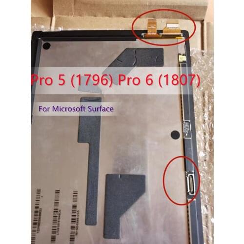 New For Microsoft Surface Pro 5 (1796) Pro 6 (1807) LCD Display Touch Screen Digitizer Assembly For Surface pro5 pro6 LP123WQ1