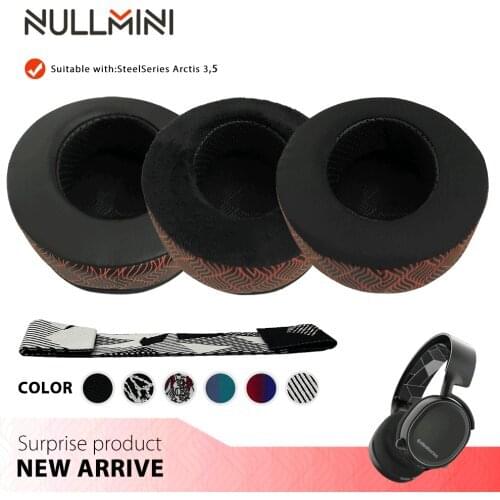 NullMini For SteelSeries Arctis 3 5 Headphones Replacement Earpads Headband Sleeve Earmuffs Temperature Color Changing Ear Pad