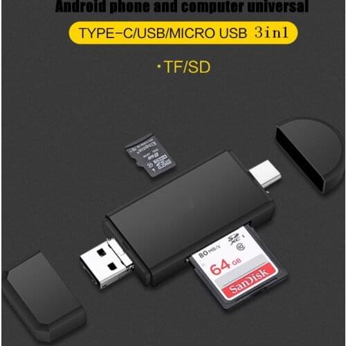 Type C/Micro USB2.0 OTG Card Reader 3 In 1 High-speed TF/SD Multifunctional Computer Extension Headers