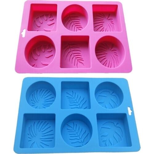 Palm Tree Leaf Soap Mold, 6 Cavity Coconut Tree Leaves Silicone Handmade DIY Craft Summer Holiday Hawaiian Tropical Rain