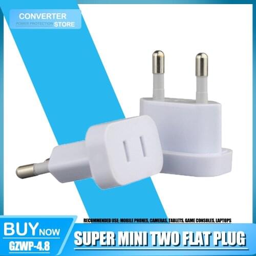 German Wall Plug Adapter is Easy to Carry and Environmentally Friendly Super Mini 2 Flat Turn 2 Round Plug