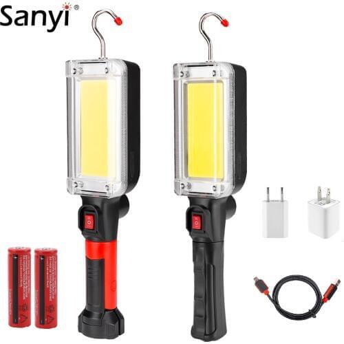COB LED Work Light Cob Floodlight 700LM USB Rechargeable 18650 Flashlight Led Portable Magnetic Working Light Hook Clip For Camp