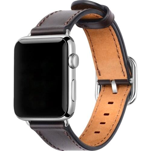 Genuine Leather straps for Apple Watch bands 42mm 44mm Series 5 4 3 2 1 Single Tour hermes For iwatch band 38mm 40mm bracelet