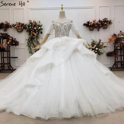 Serene Hill White Sweetheart Off Shoulder Sexy Wedding Dress 2020 Dubai Sequins Beading High-end Bridal Gown Custom Made CHX0171
