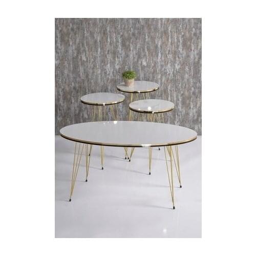 Modern Zigon coffee table And coffee table in the Middle Ellipse Set Double Gold White Wire coffee tables table basse furniture living room table