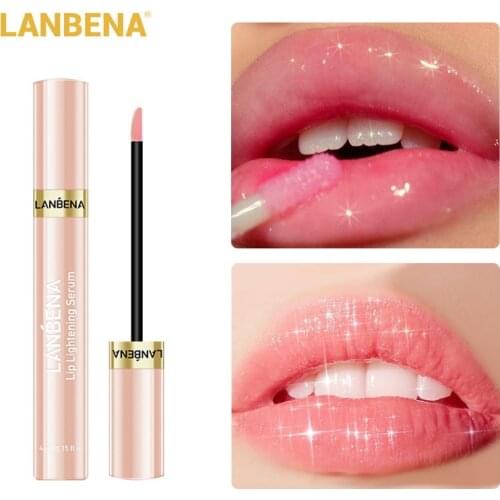 LANBENA Lip Lightening Serum Lipstick Cherry Moisturizing Remove Melanin Pigmentation Pink Lips Mask Long Lasting Cosmetics 4ml