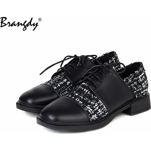 British Style Lace Up High Heels Oxford Shoes For Women Autumn Thick Heel Women Pumps Shoes Brogues Oxford Woman Casual Shoes