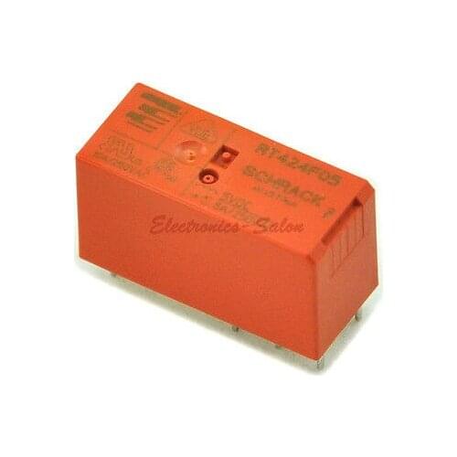 TYCO RT424F05 Bistable 2 coils (latching) DPDT Industrial 8A Power Relay. DC5V