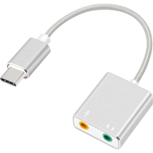 New USB C External Sound Card Type C 7.1 Channel Audio Adapter With 2 Jacks 3.5 Mm Headphone And Microphone Jack For Computer