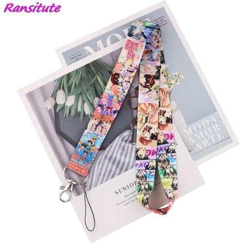 Ransitute R1868 Anime Funny School Keychain Tags Strap Neck Lanyards For Keys ID Card Pass Phone USB Badge Holder DIY Hang Rope