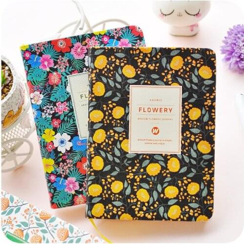 2021 Floral Flower Schedule Book A6 Diary Cute PU Leather Kawaii Notebook School Office Supplies student creativity Handbook