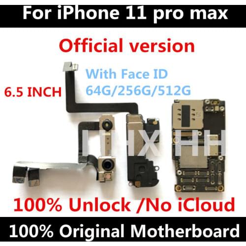 100% unlocked motherboard for iphone 11 pro MAX With Face ID Without Face ID Logic Board For iPhone 11,11 Pro, XS Motherboard
