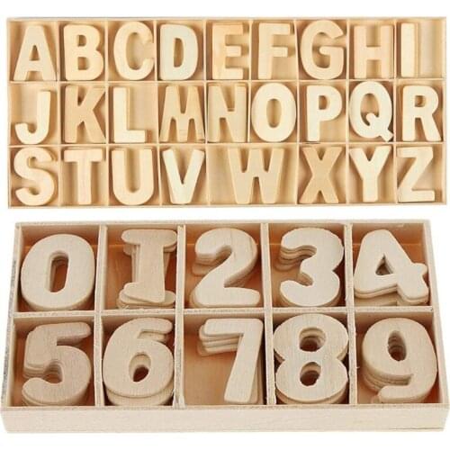 216Pcs Mini Wooden Capital Letters and Numbers Set with Storage Tray Smooth Alphabet Arts Crafts DIY Kids Learning Toy