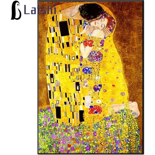 Classic Artist Abstract couple kiss 5D full round drill diamond Painting Modern mosaic mural diamond embroidery Home Decoration