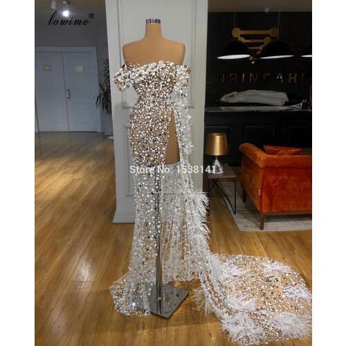 Arabic Sexy Celebrity Dresses 2020 Long Mermaid Red Carpet Dresses Evening Wear Women Handmade Sewing Evening Dresses Party Robe