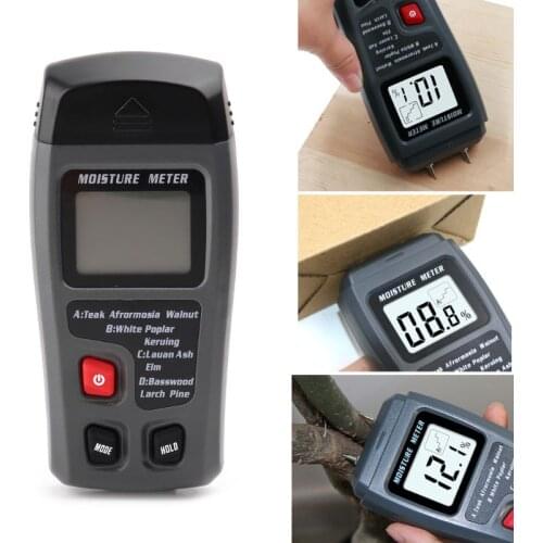 EMT01 Two Pins Digital Wood Moisture Meter 0-99.9% Wood Humidity Tester With LCD 69HF