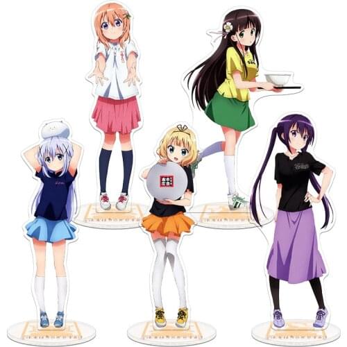 Gochuumon wa Usagi Desuka Anime Figures Hoto Kokoa Kafuu Chino Tedeza Rize Chiya Acrylic Stand Models Plate Desk Figure Toys
