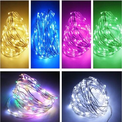 10m/5m String Light Led Garland Fairy Lights Christmas Holiday Wedding Decor Battery Powered Garland Outdoor Room Lights Decor