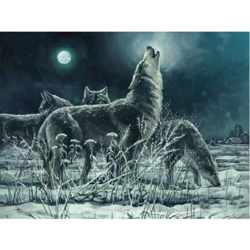 GLymg Embroidery Handicrafts Diamond 5d Diy Painting Cross Stitch King Of Wolf Embroidery European Home Decor