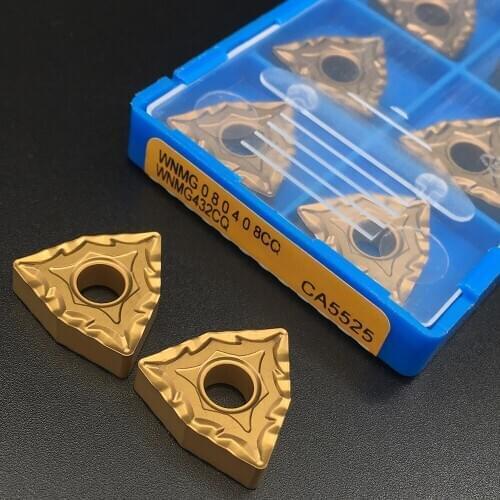 10pcs WNMG080408 CQ CA5525 Carbide Inserts External Turning Tool WNMG080408 Lathe Tools Milling Cutter CNC Tool machining steel